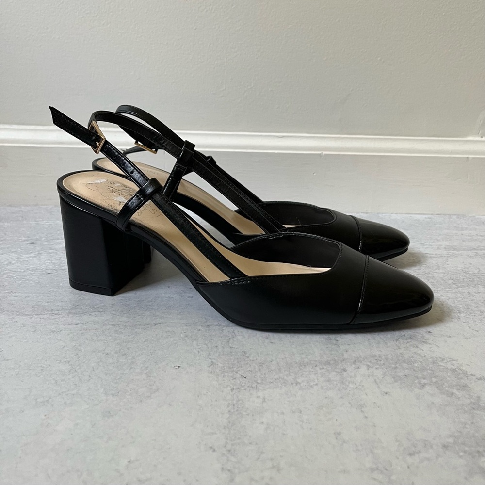 Nine West Black Slingback Heels